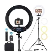 18 inch LED Ring Light with Tripod Stand Dimmable Makeup Selfie Ring light fo...