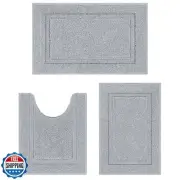 SHACOS Soft Fluffy Bathroom Rugs Set of 3 Pieces Bath Mats with U Shape Toile