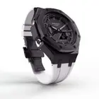 Casioak Mod Custom Watch Casio G-Shock GA-2100 Black Case White Strap GA2100