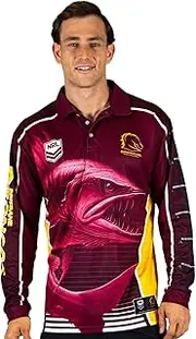 NRL 'Barracuda' Fishing Shirt - Brisbane Broncos - Youth - Polo