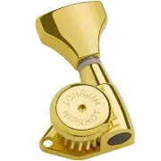 NEW Hipshot 6 inline Open-Gear Grip-Locking STAGGERED Treble LEFT-HANDED - GOLD