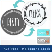 Dishwasher Magnet Clean Dirty Sign Indicator Round Double Sided Magnet