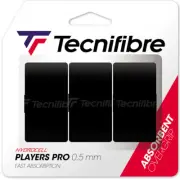 Tecnifibre Players Pro Squash Tennis Racquet Overgrips 3 Pack - Black