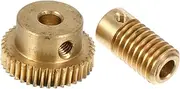 Mobestech 4 Pcs 40 Turbine Shaft Worm Gear Worm Wheel Metal Worm Reducer 0.8 Modulus Tapered Bevel Pinion Gear Worm Screws Worm Motor Small Modulus Accessories Brass Worm Shaft Copper