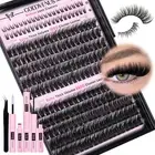 Fluffy Eyelash Clusters Kit, Waterproof DIY Lash Extension, Wispy C Volume Lash
