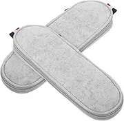 CLISPEED 2pcs Portable Felt Cloth Tableware Storage Pouch Bag for Outdoor Camping Lightweight Design for Knives Forks and Straws Practical Storage Light Grey