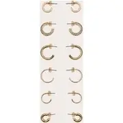 Gold Crinkle Mini Hoop Earring Multipack, Gold