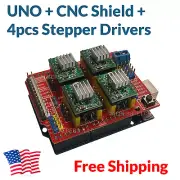 Arduino CNC Shield Kit - UNO Board + 4x A4988 Drivers Package Deal FREE USA SHIP