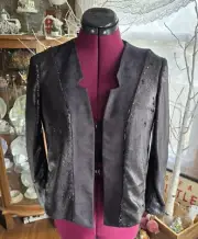 Anthropologie Elegant Black Embellished Sequin Jacket - Size Small With Tags