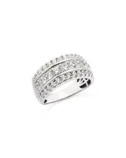 Bloomingdale's Fine Collection Diamond Triple Row Ring in 14K White Gold, 1.50 ct. t. w.