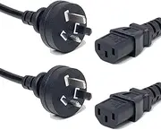 2Pack 2M 3Prong PC Power Cable Replacement for Computer, Monitor, Scanner, Printer TV, 18awg, 250V 10 Amps (2M*2)