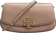 [Tory Burch] Britten Patent Convertible Crossbody Bag With Gold Hardware (Devon Sand), Devon Sand, Crossbody