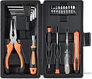 LAND 22-Piece Small Tool Kit with Toolbox - Essential Household Tool Set for Home Repair, DIY Projects, Garage & College Dorm, Includes Pliers, Screwdrivers & Portable Storage Case