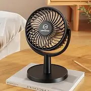 4 Speeds Strong Desk Fan with Elegant Apperance, Personal Portable Mini USB Fan, Quiet, 310 Degree Rotation, Detachable, Easy to Clean, Lightweight, 4 inch, for Bedroom, Desk, Home