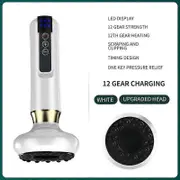 Electric Vacuum Cupping GuaSha Massager Anti Cellulite Body Slimming Scraping Infrared Heat Therapy Body Beauty Electric Guasha 12 Gear White