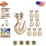 8 Pack Clevis Grab Hooks - Corrosion-Resistant Heavy Duty 3/8 Inch Chain Hooks
