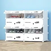 Adjustable Shoe Storage Cabinet Organiser Space Saving White Shoe Shelf Holder for 16 Pair Shoes Easy Assemble (Size : 6-Tier) (Size : 4-Tier)