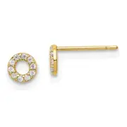Madi K Kid's Earrings 14k Yellow Gold Circle Cubic Zirconia Synthetic