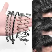 1pcs Men Women Black Metal Wavy Headband Hair Hoop Sports Unisex Hair Bands 2024