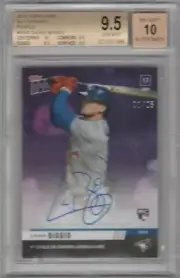 2019 Topps Now Autographs Purple #856A Cavan Biggio BGS 9.5 01/25 Blue Jays