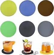 6-Pack Premium Silicone Coasters | Non-Slip Drink Coasters Set | Heat Resistant Cup Mats for Tabletop Protection | Multi-Purpose Colorful Coasters for Home & Office (Assorted Colors)