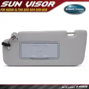 Left Driver Side Gray Sun Visor with Light & Mirror for Nissan Altima 2013-2018