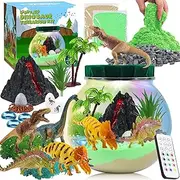 Dinosaur Gifts for Kids, DIY Dinosaur Terrarium Craft Set with Timing Remote Control, DIY Creative Dino Night Light, Educational Science Craft Kits for Kids 3-12 Years, Birthday/Children's Day Gift