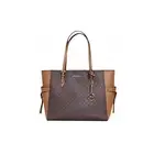 Michael Kors Gilly Large Jet Set Travel Drawstring Tote Brown MK Signature 35S1G