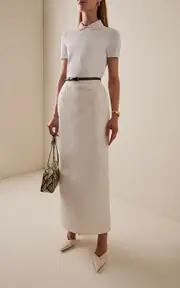 [DELPOZO] Exclusive Architectural Cotton Maxi Skirt