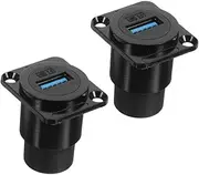 2pcs Panel Mount Dual Head D Type Pass Through Connector for Data Transfer Design Versatile Use with Computers and Printers Fixed Socket for Reliable Connections