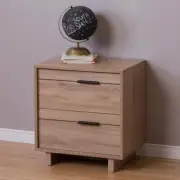 South Shore 2-Drawers Nightstand Particle Board Rustic Oak Assembly Required
