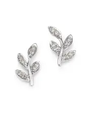 Bloomingdale's Fine Collection Diamond Leaf Stud Earrings in 14K White Gold, 0.10 ct. t. w.