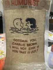 Peanuts Snoopy Vintage Hand Towel Super Rare Vulgar Humorist Shocking Never Open