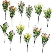 Zerodeko Plastic Eucalyptus Stems 12 Pack Artificial Eucalyptus Leaf Wall Art Lifelike Dried Plants for Decor No Maintenance