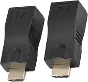 RASTKY 2X to RJ45 Cable Extender Converter, 30m Extender Supports 1080P, Plug and Play, Lossless Over CAT5e/CAT6, Includes TX TX + RX for Home Theater