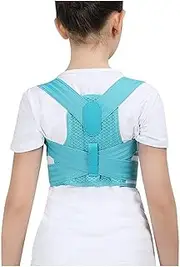 Kids Children Correction Hunchback Posture Corrector Back Support Brace Pain Relief Soft Orthopedic Corset Shoulder Neck Spinal Lumbar Support Belt(Blue,Large)
