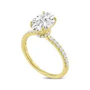 LuvMyJewelry Adriana 14K Yellow Gold Oval Lab Grown Diamond Hidden Halo Engagement Ring - 2.35 Ct at Nordstrom, Size 8