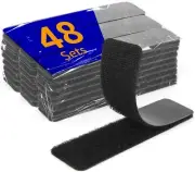 48 Sets Hook and Loop with Strong Self Adhesive Strip Back Fastener 1 x 3 inch
