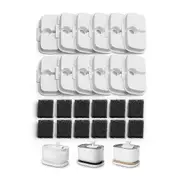 12-Pack Replacement Filter for Dockstream Cordless Water Dispenser Plwf005/plwf115/wf105, Pet Fountain, 12 x Replacement Filters, 12 x Sponges