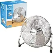 Benross 42209 18 Inch High Velocity 3-Speed Floor Table Fan Adjustable 120° Tilt Head Ideal for Home Office Gym Living Room, 100W, Chrome