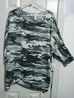 JUST BE gray camo light weight stretchy top blouse plus size 2X