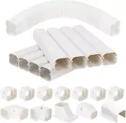 Mini Split Line Set Cover, 3” 13.5 Ft Decorative PVC 3“ W FT L, White