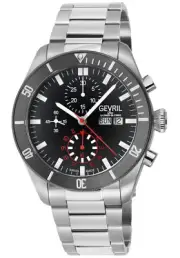Gevril Men's 48624B Yorkville Chrono Swiss Automatic ETA 7750 Divers Steel Watch