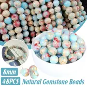 Blue Shoushan Stone Beads Blue Emperor Stone Beads Semi-finished DIY Accessories