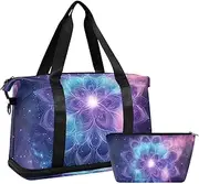 [Amooorous] Colorful Psychedelic Mandala Large Travel Bag Large Carry On Airport Bag with Adjustable Strap for Business Trips Multifunctional, colorful psychedelic mandala, 1 size