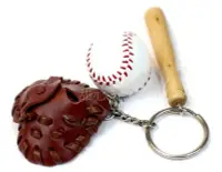 在飛比找Yahoo!奇摩拍賣優惠-☆貝貝日本雜貨☆超人氣質感 迷你 棒球手套 棒球棒 棒球 鑰