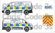 Code 3 Adhesive Vinyl Decals 1/43 1/50 Transit Custom - Police Collision Unit
