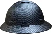 Matte Black, Full Brim Hard Hat with with Fas-trac Suspension