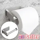 Bathroom Storage Rack Metal Hook Holder Toilet Paper Roll Self Adhesive Towel