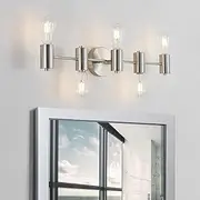 5-Light Bathroom Light Fixture Morden Vanity Wall Scones Light for Bedroom Living Room, E27 Base, Gold